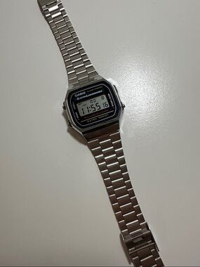 Casio Silver Retro Digital Bracelet Watch